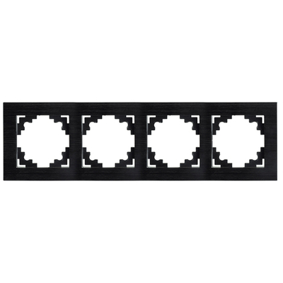 Рамка 4-местная, металл, STEKKER MFR00-7004-05, серия Катрин, черный 50024