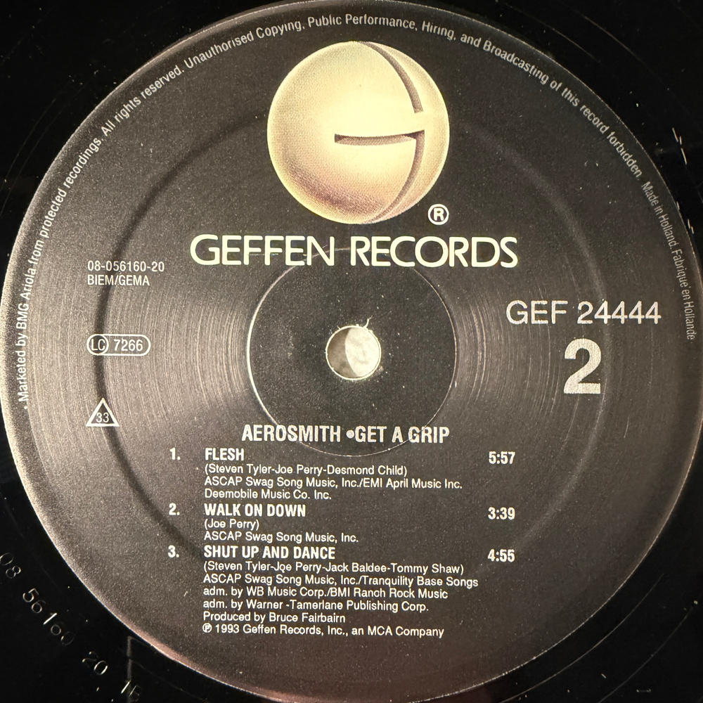 Aerosmith ‎– Get A Grip 2LP (Голландия 1993г.) Т