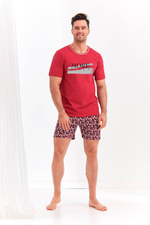 Мужской комплект Szymon с надписью на футболке (Размер: L) (Цвет: красный)