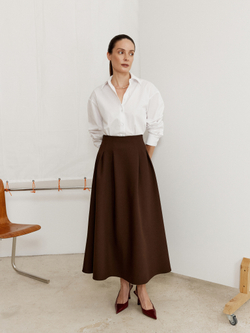 Юбка женская миди, коричневый