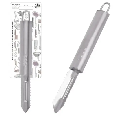 Овощечистка-рыбочистка Лидер (нерж). Длина 19 см.