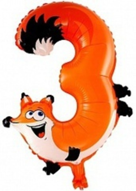 К Цифра 3 Лиса (16''/41 см)