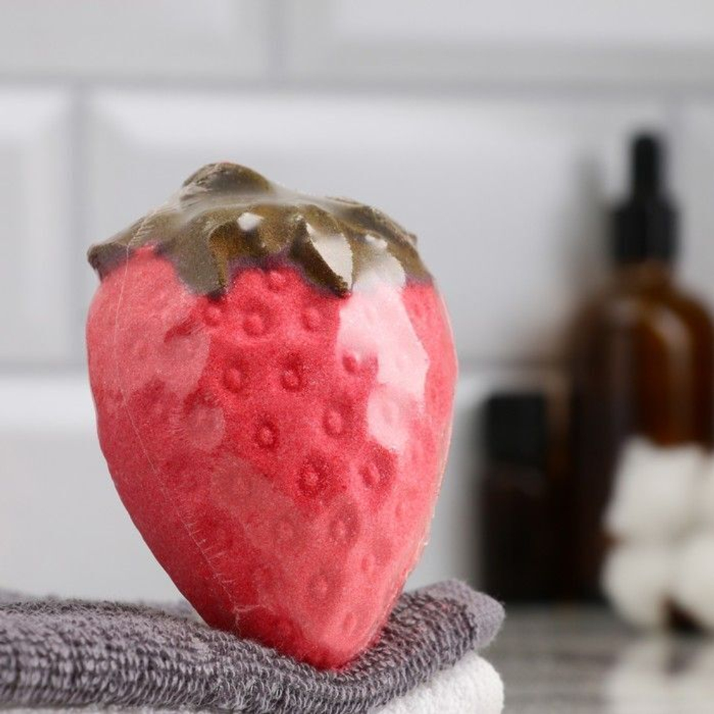 Бомбочка для ванны Клубника - 80 гр. (Цвет: не задано)