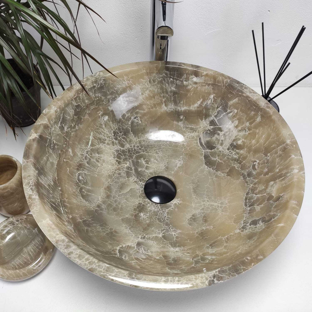 Раковина из оникса Bowl Grey Medium TinLip BO-60908 45*45*17