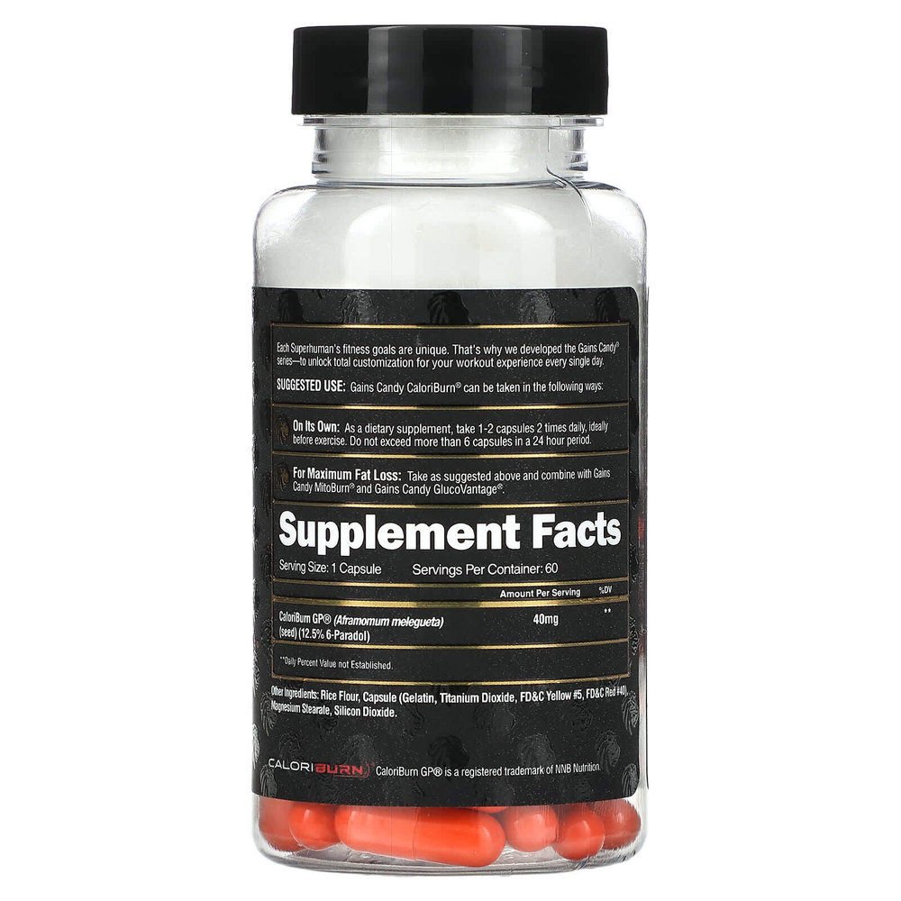 ALPHA LION, Gains Candy, CaloriBurn, 60 капсул (40 мг в 1 капсуле)