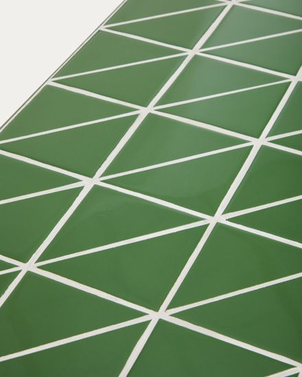 Уличный столик Maurina из зеленой стали с плиткой зеленого цвета 122 x 61 см