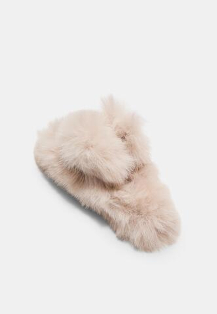 STRADIVARIUS Заколка для волос с искусственным мехом, экрю