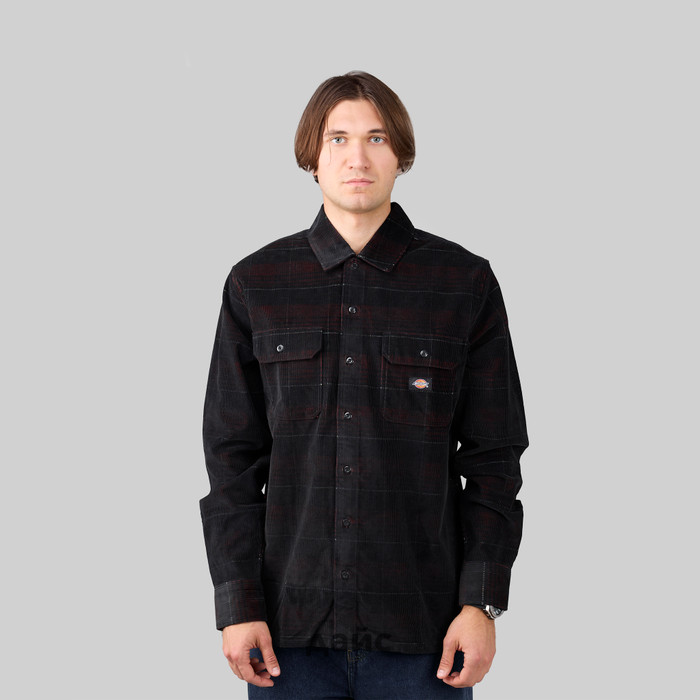 Рубашка мужская Dickies Alma Plaid Long Sleeve Shirt артикул:WLR51_black - купить в магазине Дайс