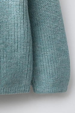 ZARA ВЯЗАНЫЙ КАРДИГАН, ЗЕЛЕНОВАТО-СИНИЙ