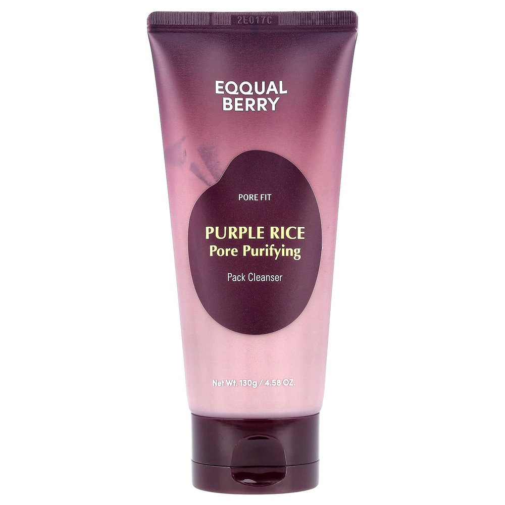 EQQUALBERRY, очищающая маска для пор с фиолетовым рисом, 130 г (4,58 унции)