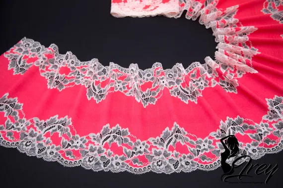 03-185 Кружево эластичное 19 см, малиново-красный