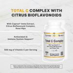 California Gold Nutrition, Total C Complex, витамин C с амлой, цитрусовыми биофлавоноидами и шиповником, 500 мг, 240 растительных капсул