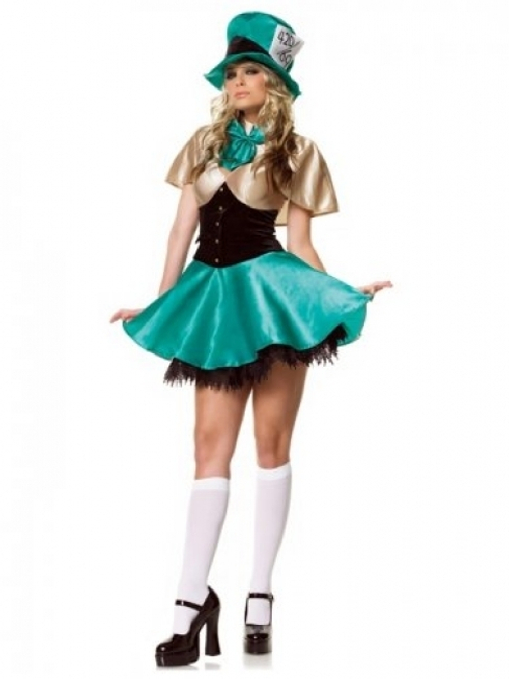 Костюм Лепреконша, SM (42-44) (Цвет: бирюзовый с черным и золотым)