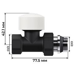 Набор термостатический прямой Royal Thermo Design 1/2quot;М30х1,5 (Черный)