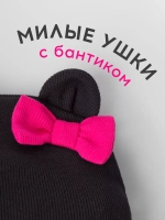 Осенняя шапка для девочки с ушками и снуд