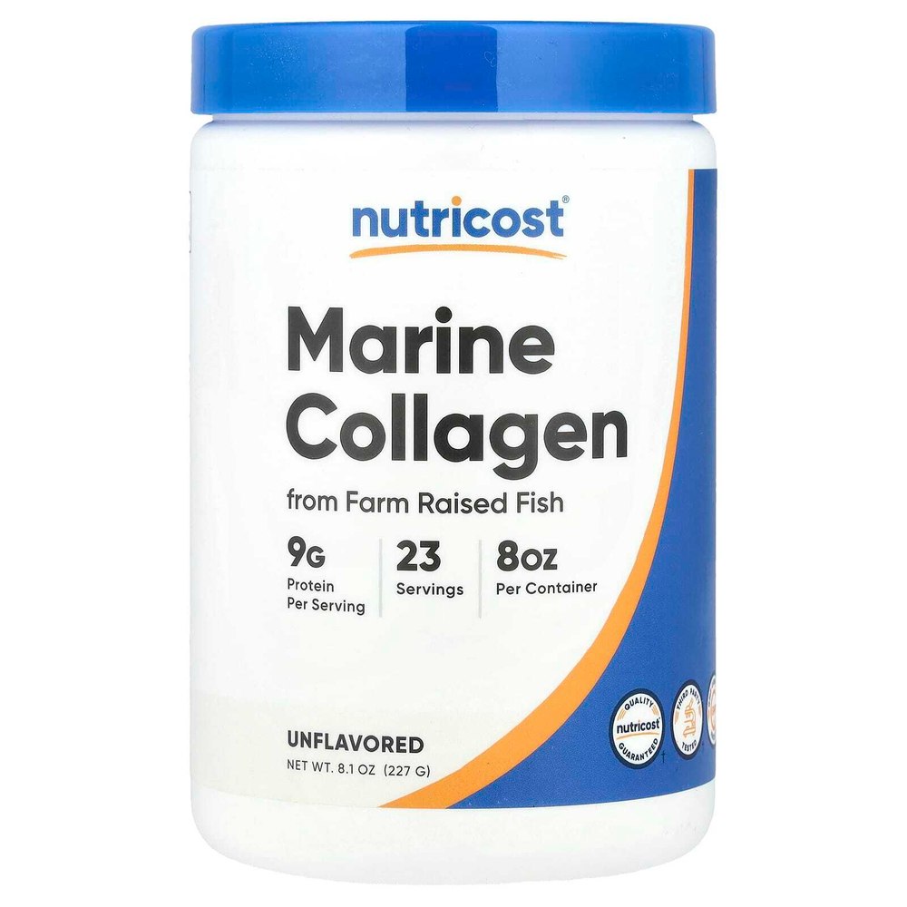 Nutricost, Морской коллаген из выращенной на ферме рыбы, без добавок, 227 г (8,1 унции)