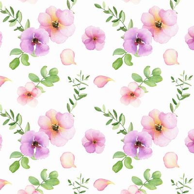 Розовые акварельные цветы