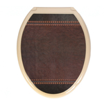 Крышка унитаза "ДЕКОР" фото принт "КОЖА" бежевый РП-813КБ