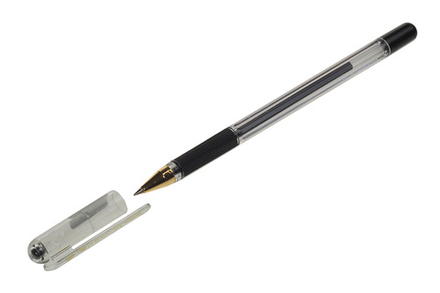 Ручка шариковая MC-Gold MunHwa неавтоматическая черная 0.5мм с резиновым упором корпус прозрачный пластиковый