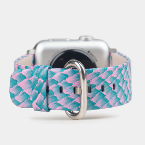 Ремешок для Apple Watch 40/41/42 mm из кожи лосося, цвета розовый градиент