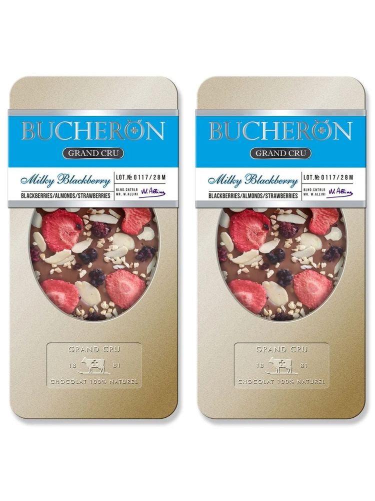 Шоколад молочный Bucheron Ежевика Миндаль Клубника 100 г x 2 шт