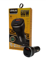 Автомобильное зарядное уст-во с вольтметром QC3+PD 60W Union