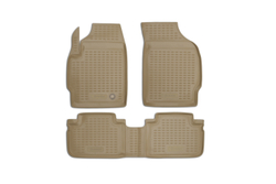 Коврики в салон для FORD Escape 2007-, 3 шт. (полиуретан, бежевые) ELEMENT1624212