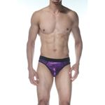 Мужские трусы тонги баклажановые блестящие Don Moris DM102147