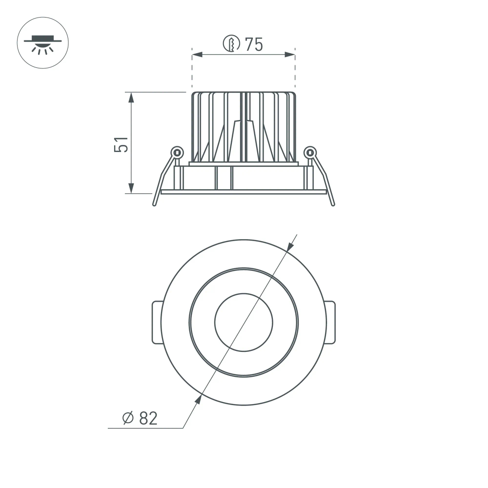 Светильник MS-FORECAST-BUILT-TURN-R82-8W Warm3000 (WH-WH, 32 deg, 230V) (Arlight, IP20 Металл, 5 лет) 037187(1)
