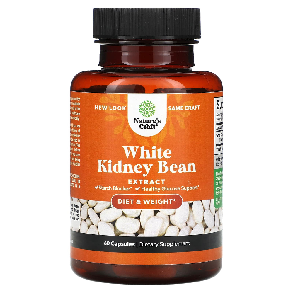 Nature's Craft, экстракт белой фасоли, 60 капсул (600 мг в 1 капсуле)