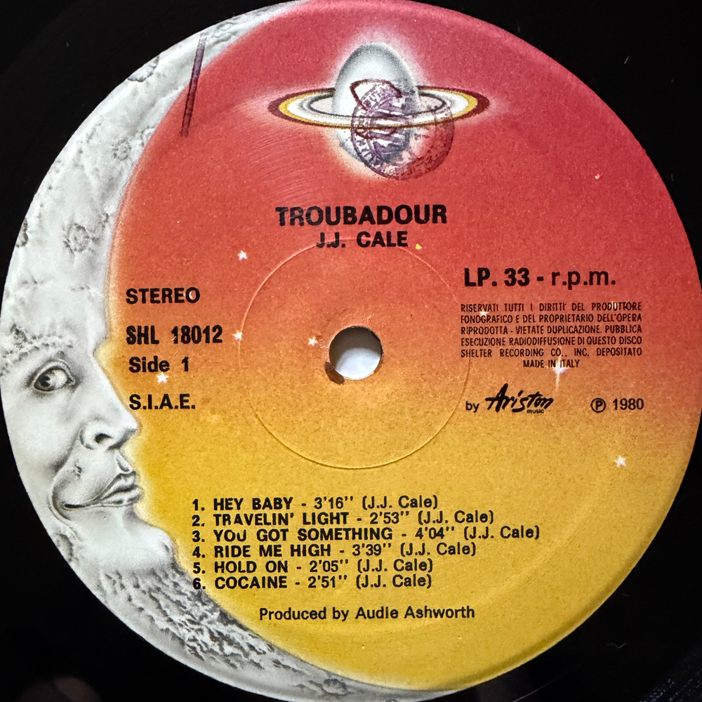J.J. Cale ‎– Troubadour (Италия 1980г.) Т