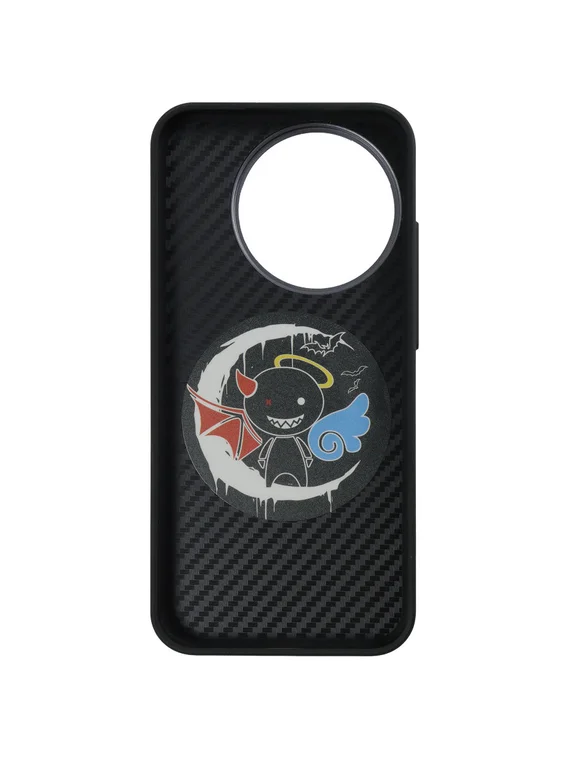 Защитный чехол для Realme GT8 органо-силиконовый под карбон c MagSafe черный (Black)