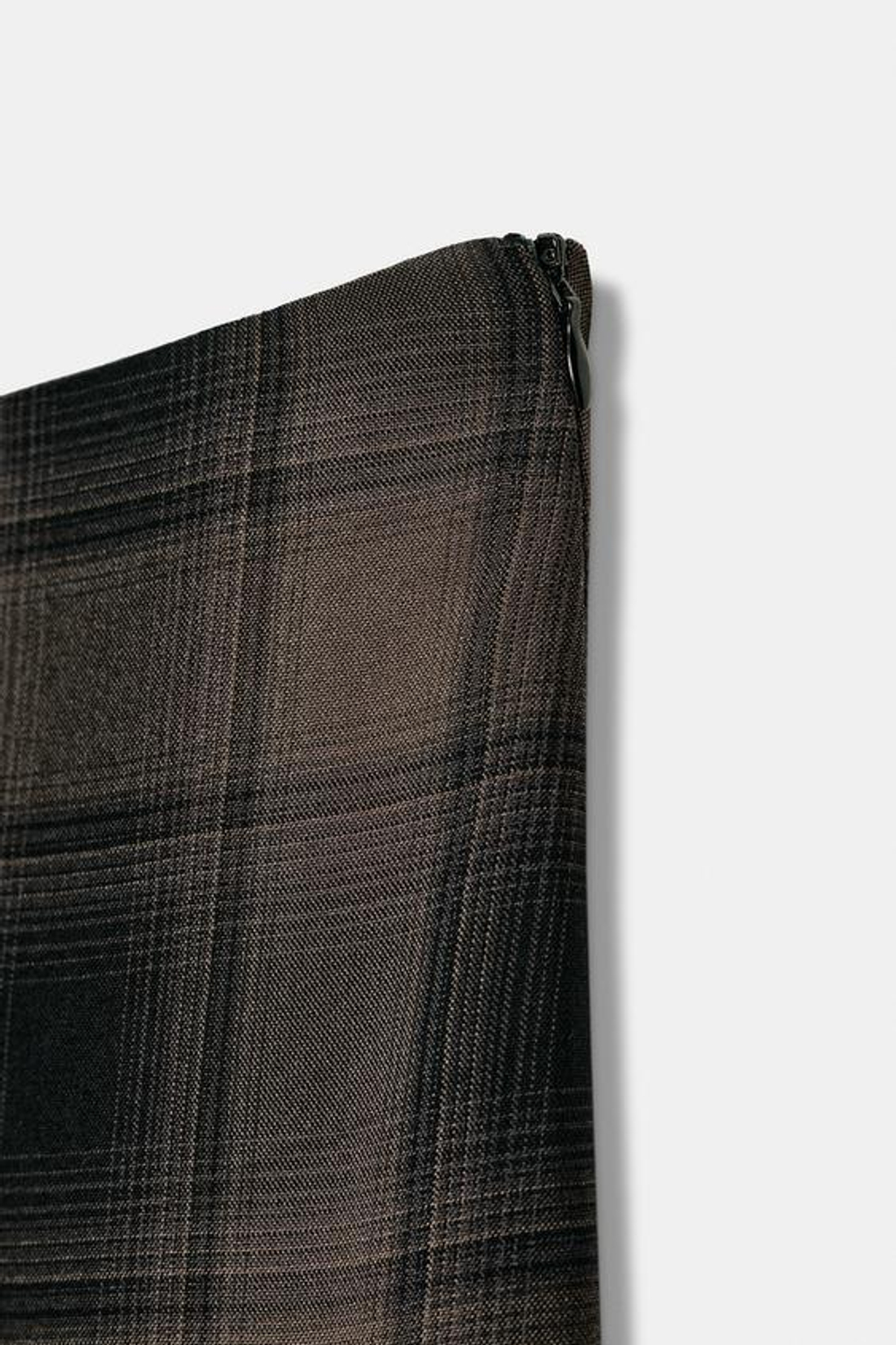 ZARA ЮБКА МИДИ В КЛЕТКУ, ЧЕРНЫЙ/КОРИЧНЕВЫЙ