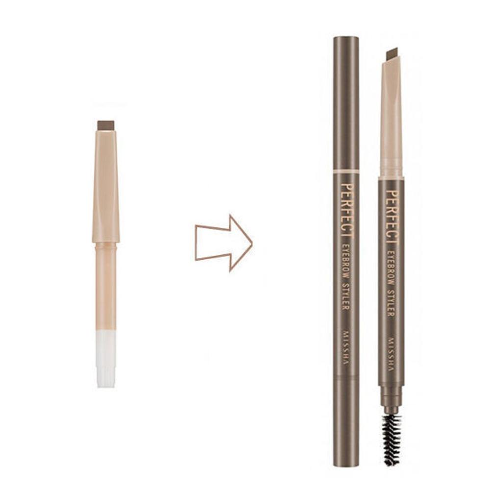 (Сменный блок) Карандаш для бровей Missha Perfect Eyebrow Styler #Light Brown Refill, 0.15 гр