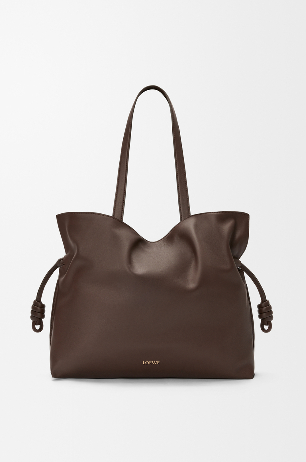 Loewe Большая сумка-клатч Flamenco из телячьей кожи наппа, шоколадный
