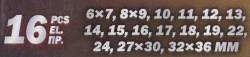 Набор ключей комбинированных и рожковых,16пр.(6х7,8х9,10,11,12,13,14,15,16,17,18,19,22,24,27х30,32х36мм),в пластиковом держателе KINGTUL KT-5199