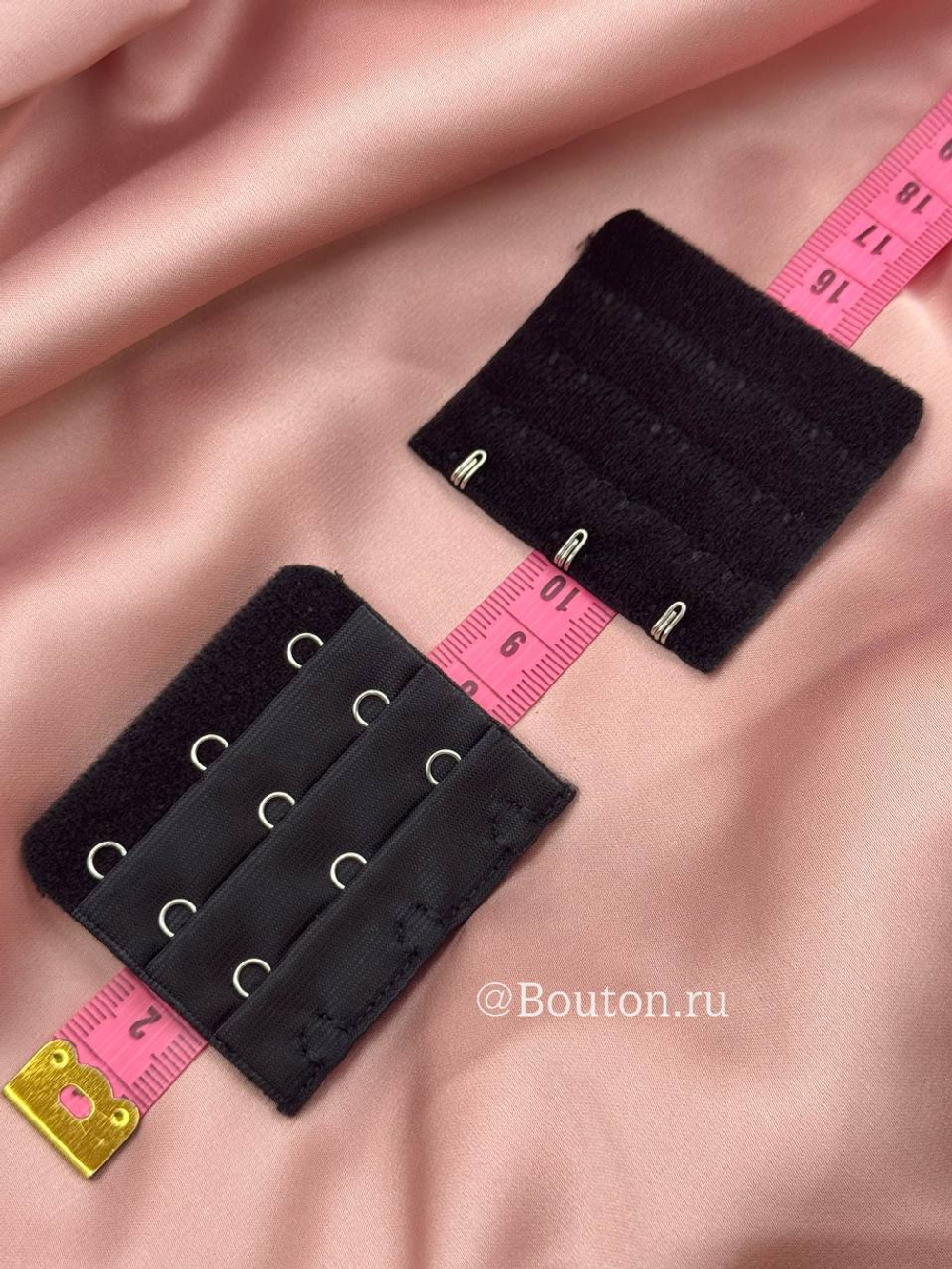 Расширитель  для бюстгальтера черный 3 ряда 9 петель 3 крючка 5х5,5 см