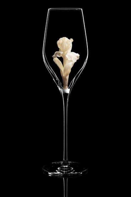 Бокал для шампанского Флюте. / Ирис белый.