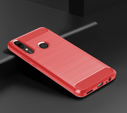 Чехол красного цвета на Honor 9X (9X Pro), серия Carbon от Caseport