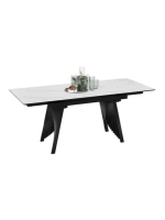 Стол кухонный Керамика белый мрамор 140(200)х85х78 см