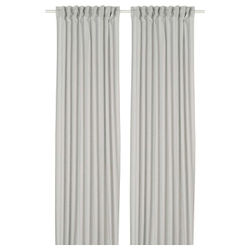 IKEA SILVERLÖNN  (ИКЕА СИЛВЕРЛÖНН)  -  Шторы, 2 шт, на ленте/светло-серые, 145x300 см