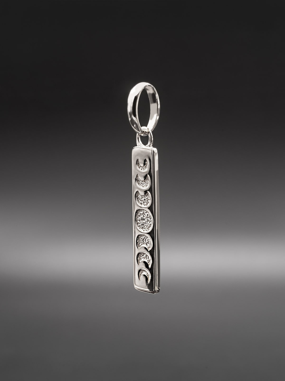 Кулон прямой с Фазами луны из серебра