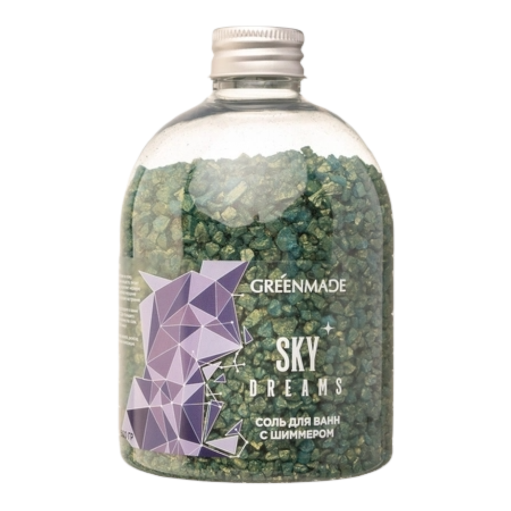 Соль для ванн с шиммером Sky dreams, 500гр (Greenmade)