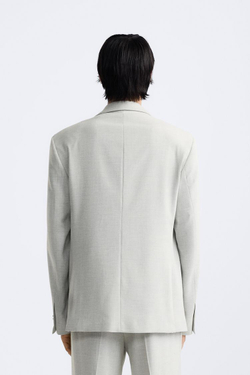 ZARA КОСТЮМНЫЙ БЛЕЙЗЕР, ЖЕМЧУЖНО-СЕРЫЙ