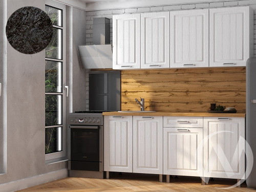 Кухня Лаура 1.8м (корпус белый/клен белый) 26мм кастилло темный