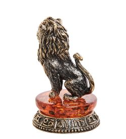 AM-2734 Фигурка «Знак зодиака-Лев» (латунь, янтарь)