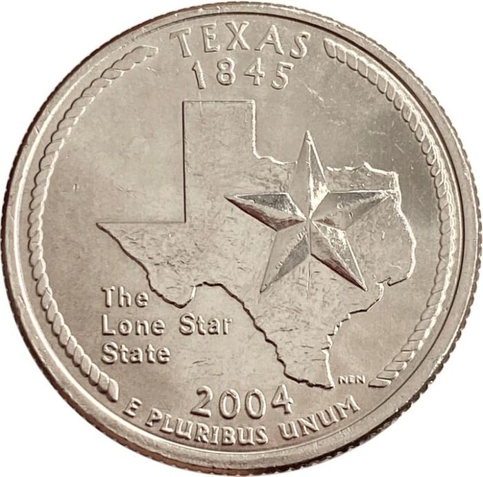 25 центов (1/4 доллара, квотер) 2004 США «Штат Техас» (P)