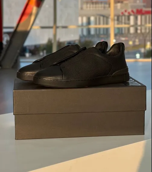 Кеды ZEGNA Triple Stitch, чёрный