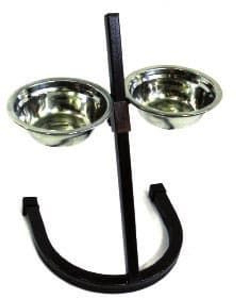 Кормушка-телескоп сварная ,рег.2 мет миски(люкс)14см(0,35л),выс до 25 см Кормушка-телескоп сварная ,рег.2 мет миски(люкс)14см(0,35л),выс до 25 см