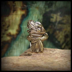 Темлячная бусина "Попугай" для ножей , латунь